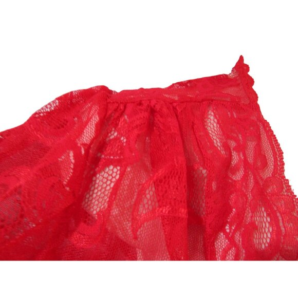 Shirley of Hollywood Red Lace Short Robe Ladies Small Vintage EUC USA Made - Picture 4 of 12
